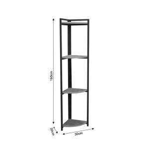 pak-321-000052-2 ΕΠΙΔΑΠΕΔΙΑ ΓΩΝΙΑΚΗ ΡΑΦΙΕΡΑ BYRK PAKOWORLD OAK-ΜΑΥΡΟ ΜΕΛΑΜΙΝΗΣ 30X30X160ΕΚ