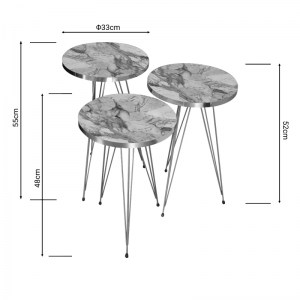 pak-321-000066-2 ΒΟΗΘΗΤΙΚΑ ΤΡΑΠΕΖΙΑ WAKMI PAKOWORLD ΣΕΤ 3ΤΕΜ ΓΚΡΙ ΜΠΕΖ ΜΑΡΜΑΡΟΥ ΜΕΛΑΜΙΝΗΣ-ΧΡΥΣΟ ΜΕΤΑΛΛΟ