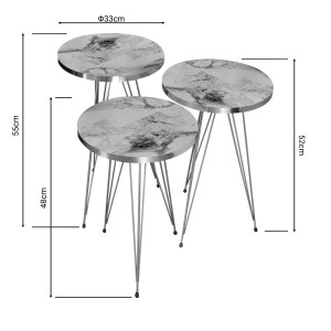 pak-321-000069-2 ΒΟΗΘΗΤΙΚΑ ΤΡΑΠΕΖΙΑ WAKMI PAKOWORLD ΣΕΤ 3ΤΕΜ ΛΕΥΚΟ ΜΠΕΖ ΜΑΡΜΑΡΟΥ ΜΕΛΑΜΙΝΗΣ-ΧΡΥΣΟ ΜΕΤΑΛΛΟ