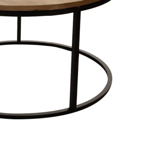 pak-321-000086-4 ΤΡΑΠΕΖΙ ΣΑΛΟΝΙΟΥ DRION PAKOWORLD OAK ΜΕΛΑΜΙΝΗΣ-ΜΑΥΡΟ ΜΕΤΑΛΛΟ Φ60X40ΕΚ
