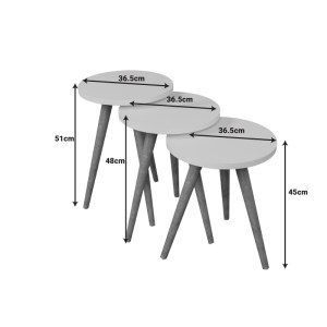 pak-321-000091-5 ΒΟΗΘΗΤΙΚΑ ΤΡΑΠΕΖΙΑ PERJENE PAKOWORLD ΣΕΤ 3ΤΕΜ ΜΕΛΑΜΙΝΗ ΣΕ ΑΝΘΡΑΚΙ ΑΠΟΧΡΩΣΗ ΚΑΙ ΞΥΛΙΝΑ ΠΟΔΙΑ