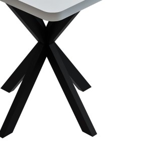 pak-321-000094-2 ΤΡΑΠΕΖΙ PRESTONE PAKOWORLD ΜΕΛΑΜΙΝΗ ΣΕ ΛΕΥΚΗ ΑΠΟΧΡΩΣΗ ΚΑΙ ΜΑΥΡΟ ΜΕΤΑΛΛΙΚΟ ΠΟΔΙ 70X70X75ΕΚ