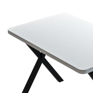pak-321-000097-1 ΤΡΑΠΕΖΙ ZERYIN PAKOWORLD ΜΕΛΑΜΙΝΗ ΣΕ ΛΕΥΚΗ ΑΠΟΧΡΩΣΗ ΚΑΙ ΜΑΥΡΟ ΜΕΤΑΛΛΙΚΟ ΠΟΔΙ 70X110X75ΕΚ