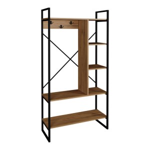 pak-321-000120 ΕΠΙΠΛΟ ΕΙΣΟΔΟΥ FERANDA PAKOWORLD ΜΕ ΡΑΦΙΑ OAK ΜΕ ΜΑΥΡΟ ΜΕΤΑΛΛΙΚΟ ΣΚΕΛΕΤΟ 88X34X180ΕΚ