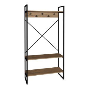 pak-321-000121 ΕΠΙΠΛΟ ΕΙΣΟΔΟΥ LEVENTO PAKOWORLD OAK ΜΕ ΜΑΥΡΟ ΜΕΤΑΛΛΙΚΟ ΣΚΕΛΕΤΟ 88X34X180ΕΚ