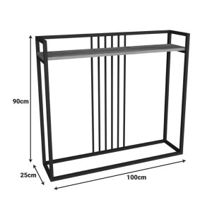 pak-321-000126-4 ΚΟΝΣΟΛΑ CONVIDA PAKOWORLD OAK ΜΕ ΜΑΥΡΟ ΜΕΤΑΛΛΙΚΟ ΣΚΕΛΕΤΟ 100X25X90ΕΚ