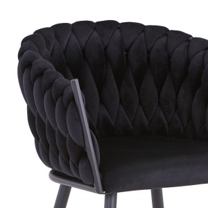 pak-327-000021-4 ΚΑΡΕΚΛΑ VIVIAN PAKOWORLD ΜΑΥΡΟ ΒΕΛΟΥΔΟ-ΠΟΔΙ ΜΑΥΡΟ ΜΕΤΑΛΛΟ 61X55X80ΕΚ