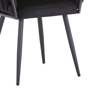 pak-327-000021-5 ΚΑΡΕΚΛΑ VIVIAN PAKOWORLD ΜΑΥΡΟ ΒΕΛΟΥΔΟ-ΠΟΔΙ ΜΑΥΡΟ ΜΕΤΑΛΛΟ 61X55X80ΕΚ