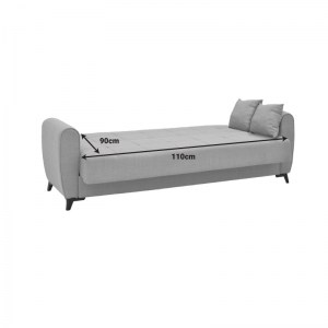 pak-328-000018-6 ΚΑΝΑΠΕΣ-ΚΡΕΒΑΤΙ ΜΕ ΑΠΟΘΗΚΕΥΤΙΚΟ ΧΩΡΟ ΤΡΙΘΕΣΙΟΣ LINCOLN PAKOWORLD ΑΝΘΡΑΚΙ ΥΦΑΣΜΑ 225X85X90ΕΚ