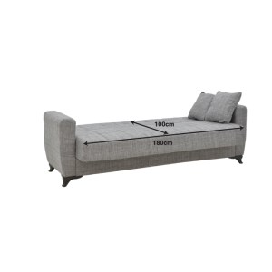 pak-328-000029-6 ΚΑΝΑΠΕΣ-ΚΡΕΒΑΤΙ ΜΕ ΑΠΟΘΗΚΕΥΤΙΚΟ ΧΩΡΟ ΤΡΙΘΕΣΙΟΣ MODESTO PAKOWORLD ΜΑΥΡΟ ΥΦΑΣΜΑ 215X85X80ΕΚ