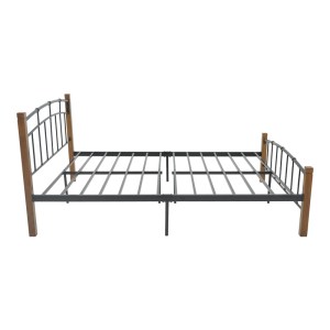 pak-330-000019-3 ΚΡΕΒΑΤΙ MANDY PAKOWORLD ΞΥΛΟ ΣΕ ΚΑΡΥΔΙ ΑΠΟΧΡΩΣΗ-ΜΑΥΡΟ ΜΕΤΑΛΛΟ 150X200ΕΚ