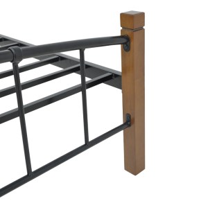 pak-330-000019-5 ΚΡΕΒΑΤΙ MANDY PAKOWORLD ΞΥΛΟ ΣΕ ΚΑΡΥΔΙ ΑΠΟΧΡΩΣΗ-ΜΑΥΡΟ ΜΕΤΑΛΛΟ 150X200ΕΚ