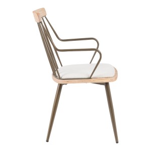 pak-332-000031-2 ΠΟΛΥΘΡΟΝΑ POSSE PAKOWORLD ΜΕΤΑΛΛΟ ΜΠΡΟΝΖΕ-WHITE WASH ΞΥΛΟ-ΜΠΕΖ ΥΦΑΣΜΑ 52X59X83ΕΚ