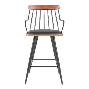 pak-332-000033-3 ΣΚΑΜΠΟ ΜΠΑΡ POSSE PAKOWORLD ΜΕΤΑΛΛΟ ΜΑΥΡΟ-ΚΑΡΥΔΙ ΞΥΛΟ-ΜΑΥΡΟ PU 48X54X92.5ΕΚ