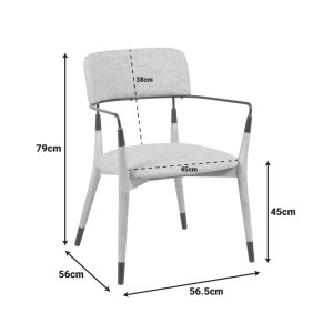 pak-332-000040-5 ΠΟΛΥΘΡΟΝΑ SENTANA PAKOWORLD ΜΕΤΑΛΛΟ-ΞΥΛΟ ΚΑΙ ΥΦΑΣΜΑ ΣΕ ΜΠΕΖ-ΚΑΦΕ ΑΠΟΧΡΩΣΗ 56.5X56X79ΕΚ