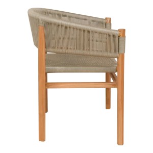 pak-333-000001-2 ΠΟΛΥΘΡΟΝΑ KAJONE PAKOWORLD ΣΚΕΛΕΤΟΣ TEAK ΞΥΛΟ ΣΕ ΦΥΣΙΚΗ ΑΠΟΧΡΩΣΗ ΚΑΙ ΚΡΕΜ ΣΧΟΙΝΙ 62X55X75ΕΚ