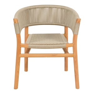pak-333-000001-3 ΠΟΛΥΘΡΟΝΑ KAJONE PAKOWORLD ΣΚΕΛΕΤΟΣ TEAK ΞΥΛΟ ΣΕ ΦΥΣΙΚΗ ΑΠΟΧΡΩΣΗ ΚΑΙ ΚΡΕΜ ΣΧΟΙΝΙ 62X55X75ΕΚ