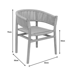 pak-333-000001-5 ΠΟΛΥΘΡΟΝΑ KAJONE PAKOWORLD ΣΚΕΛΕΤΟΣ TEAK ΞΥΛΟ ΣΕ ΦΥΣΙΚΗ ΑΠΟΧΡΩΣΗ ΚΑΙ ΚΡΕΜ ΣΧΟΙΝΙ 62X55X75ΕΚ