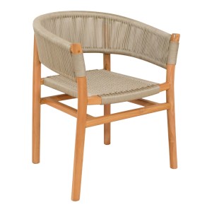 pak-333-000001 ΠΟΛΥΘΡΟΝΑ KAJONE PAKOWORLD ΣΚΕΛΕΤΟΣ TEAK ΞΥΛΟ ΣΕ ΦΥΣΙΚΗ ΑΠΟΧΡΩΣΗ ΚΑΙ ΚΡΕΜ ΣΧΟΙΝΙ 62X55X75ΕΚ
