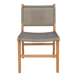 pak-333-000004-3 ΚΑΡΕΚΛΑ DARIEN PAKOWORLD ΣΚΕΛΕΤΟΣ TEAK ΞΥΛΟ ΣΕ ΦΥΣΙΚΗ ΑΠΟΧΡΩΣΗ ΚΑΙ ΚΡΕΜ-ΜΑΥΡΟ ΣΧΟΙΝΙ 52X62X86ΕΚ