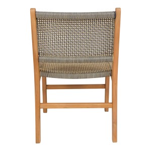 pak-333-000004-4 ΚΑΡΕΚΛΑ DARIEN PAKOWORLD ΣΚΕΛΕΤΟΣ TEAK ΞΥΛΟ ΣΕ ΦΥΣΙΚΗ ΑΠΟΧΡΩΣΗ ΚΑΙ ΚΡΕΜ-ΜΑΥΡΟ ΣΧΟΙΝΙ 52X62X86ΕΚ