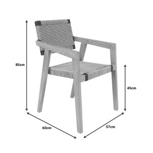 pak-333-000005-5 ΠΟΛΥΘΡΟΝΑ SALAMA PAKOWORLD ΣΚΕΛΕΤΟΣ TEAK ΞΥΛΟ ΣΕ ΦΥΣΙΚΗ ΑΠΟΧΡΩΣΗ ΚΑΙ ΚΡΕΜ-ΜΑΥΡΟ ΣΧΟΙΝΙ 57X60X85ΕΚ