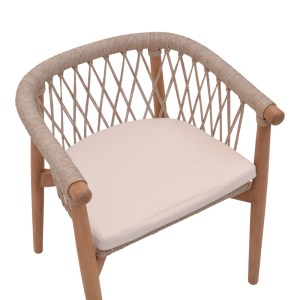 pak-334-000005-6 ΠΟΛΥΘΡΟΝΑ ABBY PAKOWORLD ΣΚΕΛΕΤΟΣ ΑΠΟ TEAK ΞΥΛΟ ΣΕ ΦΥΣΙΚΗ ΑΠΟΧΡΩΣΗ ΚΑΙ ΚΡΕΜ ΜΑΞΙΛΑΡΙ 60X58X78ΕΚ
