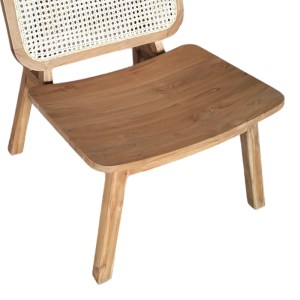 pak-335-000003-6 ΚΑΡΕΚΛΑ VIBORG PAKOWORLD ΦΥΣΙΚΟ TEAK ΞΥΛΟ-ΦΥΣΙΚΟ RATTAN 60X75X87ΕΚ