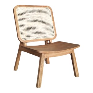 pak-335-000003 ΚΑΡΕΚΛΑ VIBORG PAKOWORLD ΦΥΣΙΚΟ TEAK ΞΥΛΟ-ΦΥΣΙΚΟ RATTAN 60X75X87ΕΚ