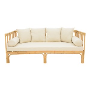 pak-335-000013-1 ΚΑΝΑΠΕΣ ALESSA PAKOWORLD ΦΥΣΙΚΟ RATTAN-ΛΕΥΚΟ ΥΦΑΣΜΑ ΜΕ ΜΑΞΙΛΑΡΙΑ 200X100X76ΕΚ