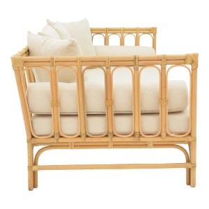 pak-335-000013-2 ΚΑΝΑΠΕΣ ALESSA PAKOWORLD ΦΥΣΙΚΟ RATTAN-ΛΕΥΚΟ ΥΦΑΣΜΑ ΜΕ ΜΑΞΙΛΑΡΙΑ 200X100X76ΕΚ