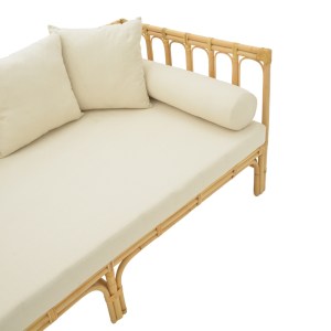 pak-335-000013-4 ΚΑΝΑΠΕΣ ALESSA PAKOWORLD ΦΥΣΙΚΟ RATTAN-ΛΕΥΚΟ ΥΦΑΣΜΑ ΜΕ ΜΑΞΙΛΑΡΙΑ 200X100X76ΕΚ
