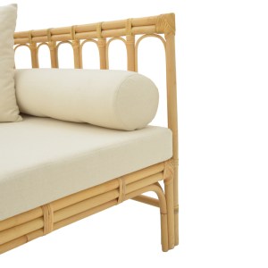 pak-335-000013-5 ΚΑΝΑΠΕΣ ALESSA PAKOWORLD ΦΥΣΙΚΟ RATTAN-ΛΕΥΚΟ ΥΦΑΣΜΑ ΜΕ ΜΑΞΙΛΑΡΙΑ 200X100X76ΕΚ