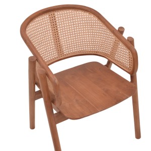 pak-336-000002-6 ΠΟΛΥΘΡΟΝΑ ANLENE PAKOWORLD ΣΚΕΛΕΤΟΣ TEAK ΞΥΛΟ ΣΕ ΚΑΡΥΔΙ ΑΠΟΧΡΩΣΗ ΜΕ RATTAN ΣΕ ΜΠΕΖ ΑΠΟΧΡΩΣΗ 62X54X82ΕΚ