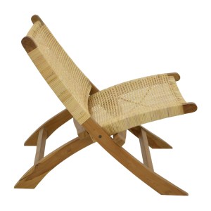 pak-336-000010-2 ΚΑΡΕΚΛΑ JERENZE PAKOWORLD ΦΥΣΙΚΟ TEAK ΞΥΛΟ-RATTAN 65X78X68ΕΚ