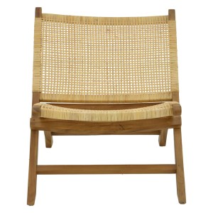 pak-336-000010-3 ΚΑΡΕΚΛΑ JERENZE PAKOWORLD ΦΥΣΙΚΟ TEAK ΞΥΛΟ-RATTAN 65X78X68ΕΚ