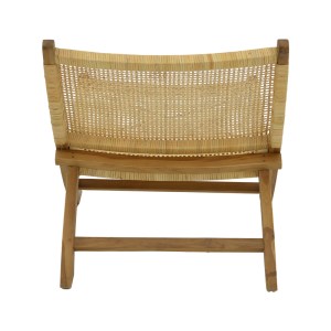 pak-336-000010-4 ΚΑΡΕΚΛΑ JERENZE PAKOWORLD ΦΥΣΙΚΟ TEAK ΞΥΛΟ-RATTAN 65X78X68ΕΚ