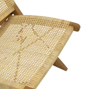 pak-336-000010-5 ΚΑΡΕΚΛΑ JERENZE PAKOWORLD ΦΥΣΙΚΟ TEAK ΞΥΛΟ-RATTAN 65X78X68ΕΚ