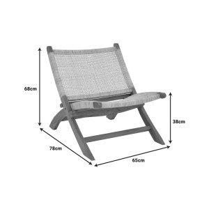 pak-336-000010-7 ΚΑΡΕΚΛΑ JERENZE PAKOWORLD ΦΥΣΙΚΟ TEAK ΞΥΛΟ-RATTAN 65X78X68ΕΚ