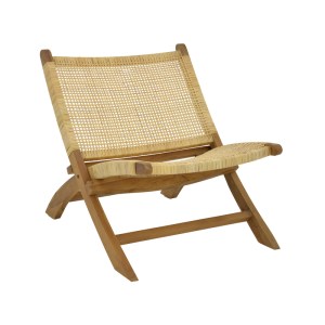 pak-336-000010 ΚΑΡΕΚΛΑ JERENZE PAKOWORLD ΦΥΣΙΚΟ TEAK ΞΥΛΟ-RATTAN 65X78X68ΕΚ