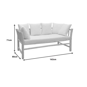 pak-336-000025-4 ΚΑΝΑΠΕΣ ΔΙΘΕΣΙΟΣ DRANJERE PAKOWORLD TEAK ΞΥΛΟ ΣΕ ΦΥΣΙΚΗ ΑΠΟΧΡΩΣΗ ΜΕ ΜΠΕΖ ΥΦΑΣΜΑ 162X80X71ΕΚ