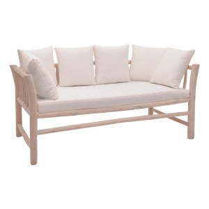 pak-336-000025 ΚΑΝΑΠΕΣ ΔΙΘΕΣΙΟΣ DRANJERE PAKOWORLD TEAK ΞΥΛΟ ΣΕ ΦΥΣΙΚΗ ΑΠΟΧΡΩΣΗ ΜΕ ΜΠΕΖ ΥΦΑΣΜΑ 162X80X71ΕΚ