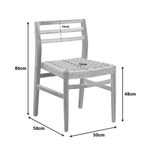 pak-336-000033-1 ΚΑΡΕΚΛΑ TUGA PAKOWORLD ΣΚΕΛΕΤΟΣ TEAK ΞΥΛΟ-PE ΣΧΟΙΝΙ ΣΕ ΦΥΣΙΚΗ ΑΠΟΧΡΩΣΗ 50X58X86ΕΚ