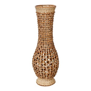pak-337-000032 ΒΑΖΟ GUCRE INART ΞΥΛΟ-RATTAN PE ΣΕ ΦΥΣΙΚΗ ΑΠΟΧΡΩΣΗ Φ25X70ΕΚ