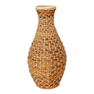pak-337-000033 ΒΑΖΟ GUCRE I INART ΞΥΛΟ-RATTAN PE ΣΕ ΦΥΣΙΚΗ ΑΠΟΧΡΩΣΗ Φ30X70ΕΚ