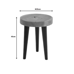 pak-338-000004-2 ΒΟΗΘΗΤΙΚΟ ΤΡΑΠΕΖΙ LABOUS PAKOWORLD SUAR ΞΥΛΟ ΣΕ ΦΥΣΙΚΗ-ΜΑΥΡΗ ΑΠΟΧΡΩΣΗ Φ35X45ΕΚ