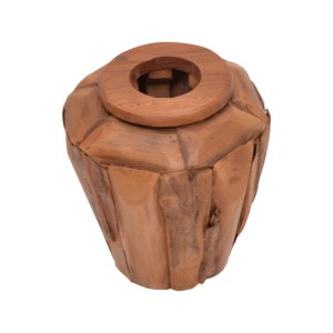 pak-338-000014-1 ΔΙΑΚΟΣΜΗΤΙΚΟ ΒΑΖΟ ARCHEAN PAKOWORLD TEAK ΞΥΛΟ ΣΕ ΦΥΣΙΚΗ ΑΠΟΧΡΩΣΗ Φ30X30ΕΚ