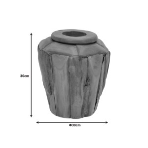 pak-338-000014-2 ΔΙΑΚΟΣΜΗΤΙΚΟ ΒΑΖΟ ARCHEAN PAKOWORLD TEAK ΞΥΛΟ ΣΕ ΦΥΣΙΚΗ ΑΠΟΧΡΩΣΗ Φ30X30ΕΚ