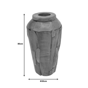 pak-338-000016-2 ΔΙΑΚΟΣΜΗΤΙΚΟ ΒΑΖΟ ARCHEAN PAKOWORLD TEAK ΞΥΛΟ ΣΕ ΦΥΣΙΚΗ ΑΠΟΧΡΩΣΗ Φ30X80ΕΚ