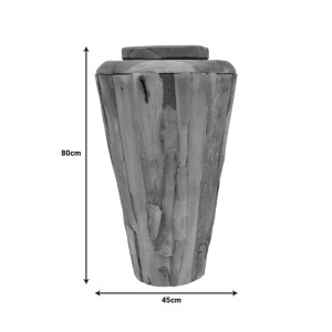 pak-338-000018-1 ΔΙΑΚΟΣΜΗΤΙΚΟ ΒΑΖΟ UALAN PAKOWORLD TEAK ΞΥΛΟ ΣΕ ΦΥΣΙΚΗ ΑΠΟΧΡΩΣΗ Φ45X80ΕΚ
